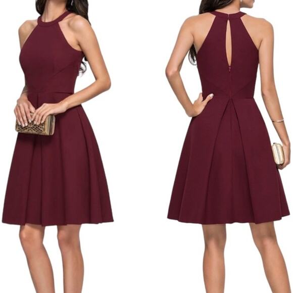 JJ's House A Line Scoop Neck Cocktail Dress Burgundy Size 10 NWT - Picture 2 of 9